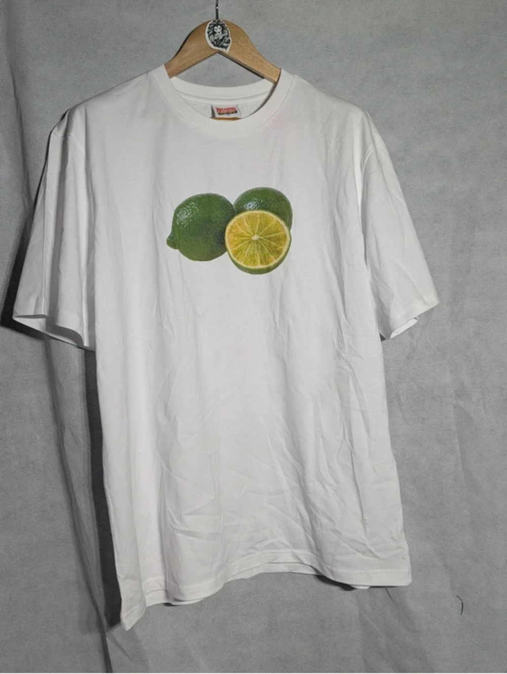 Kim's Cotton Digital Fruits Graphic Tee White Size XL Korean Streetwear